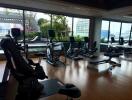 Well-equipped gym with modern exercise machines