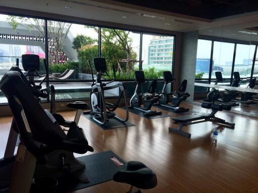 Well-equipped gym with modern exercise machines