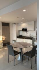 Modern kitchen with dining area