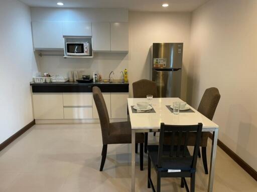 Modern kitchen with dining area