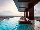 Infinity pool with city view