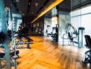 Modern gym with various fitness equipment