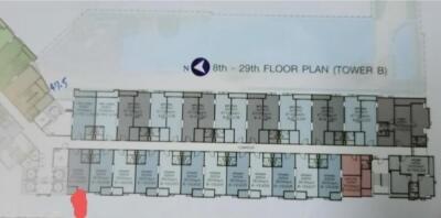 Floor plan view of the building from 8th to 29th floor (Tower B)