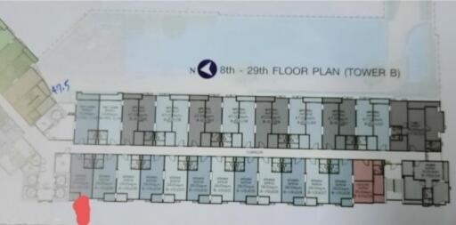 Floor plan view of the building from 8th to 29th floor (Tower B)