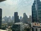 City skyline view from a high-rise building