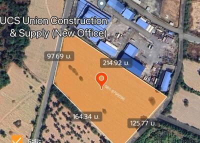 aerial view of a construction and supply company with measurements