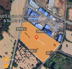 aerial view of a construction and supply company with measurements