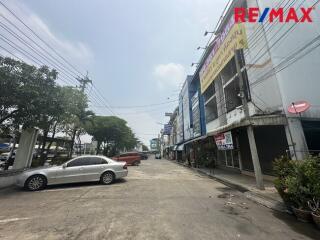 Commercial buildings and parking lot