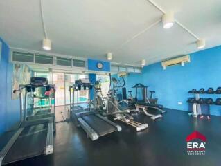 In-house gym with various exercise equipment
