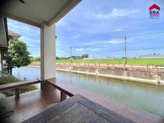 Spacious balcony with canal view