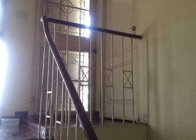 Indoor staircase with safety railing