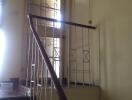 Indoor staircase with safety railing