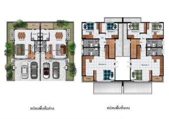 Floor plans showing layout of the building