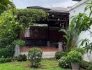 Beautiful garden area with a patio and lush greenery