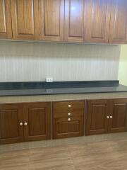 Beautiful wooden kitchen cabinets with countertop