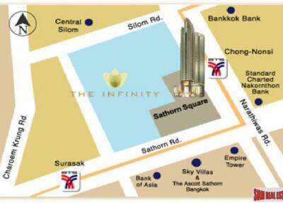 The Infinity Condominium - 2 Bedrooms and 2 Bathrooms for Rent in Silom Area of Bangkok