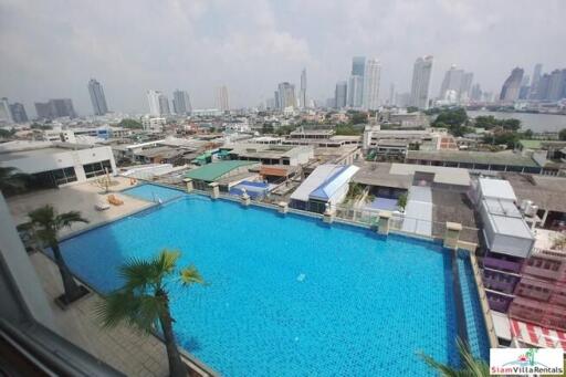 Supalai River Place - Two Bedroom Corner Unit with Amazing City and Chao Phraya River Views at Krung Thonburi