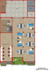 Floor plan of second level in the building