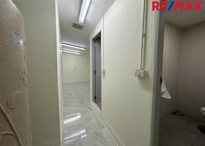 Hallway and restroom in a building