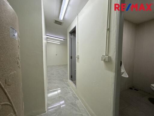 Hallway and restroom in a building