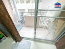 Balcony area with sliding glass door