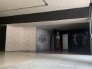 Empty commercial space with wall art