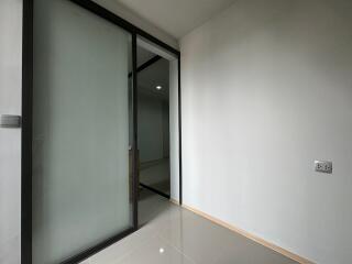 Simple room with sliding glass door