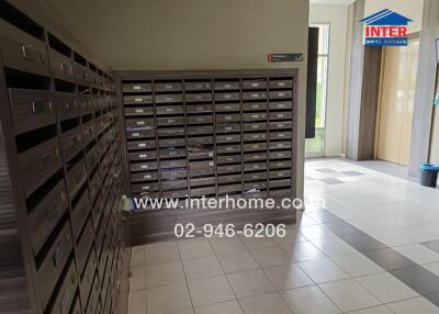 Lobby with mailboxes