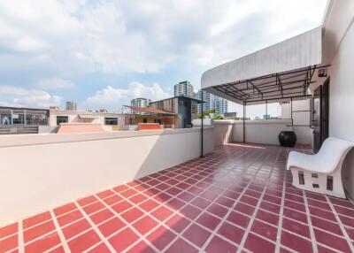 Spacious terrace with city view