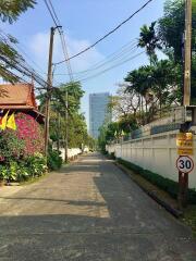 Street view with buildings and greenery