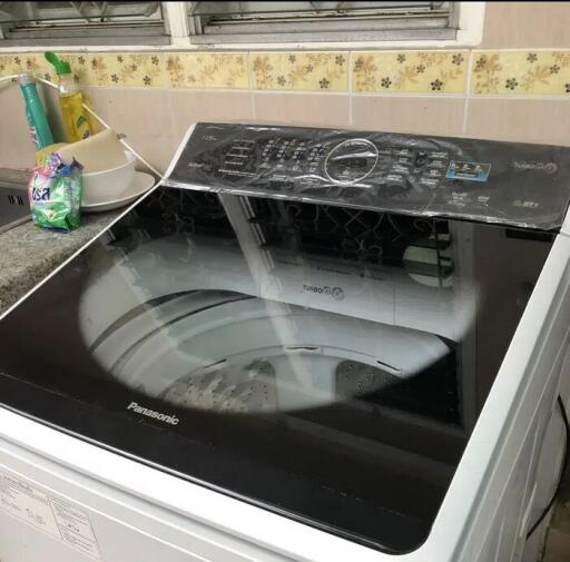 Washing machine in a laundry room