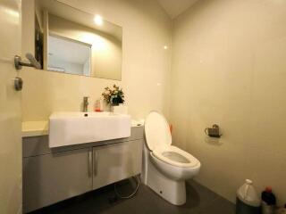 Bathroom with sink and toilet