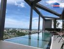 Rooftop infinity pool with city and ocean view