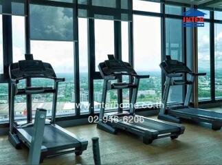 Fitness room with treadmills