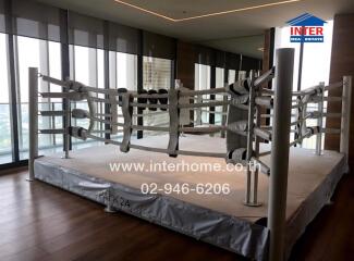 Indoor boxing ring in a high-rise building