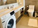 Modern Bathroom with Washer and Dryer