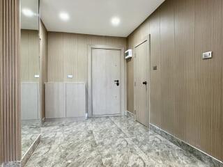 Modern hallway with marble flooring