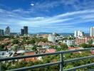 View from the balcony overlooking the city skyline