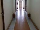 Apartment hallway with doors