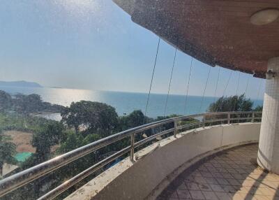 Spacious balcony with ocean view