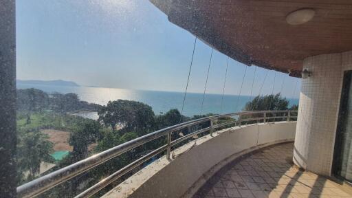 Spacious balcony with ocean view