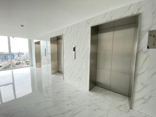 Modern lobby with elevators