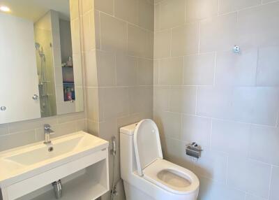 Modern bathroom with sink and toilet