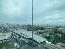 View from a high-rise building overlooking a cityscape