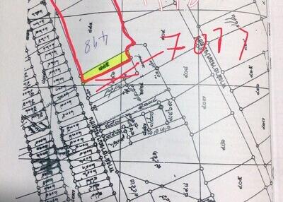 Hand-drawn annotations on a cadastral map