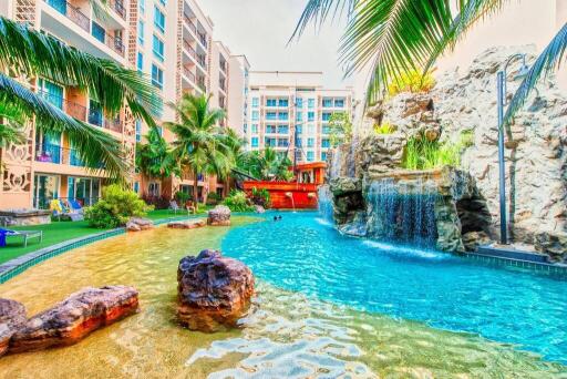 Outdoor swimming pool at residential complex