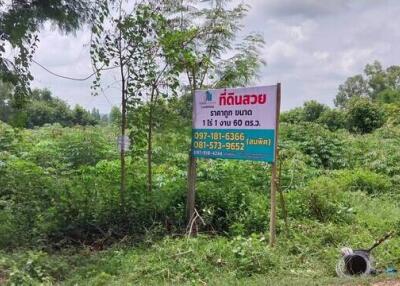 Vacant land with advertisement sign