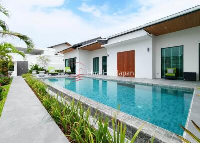 Solid 3 Bedroom Tropical-Modern Style Pool Villa by Award Winning Developer Close to Pineapple Valley Golf in Hua Hin for Sale (Newly Completed, Fully Furnished)