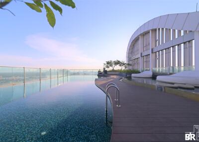 Rooftop infinity pool with city view