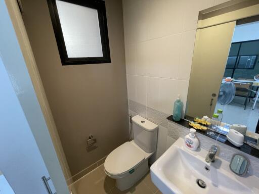 Modern bathroom with toilet and sink